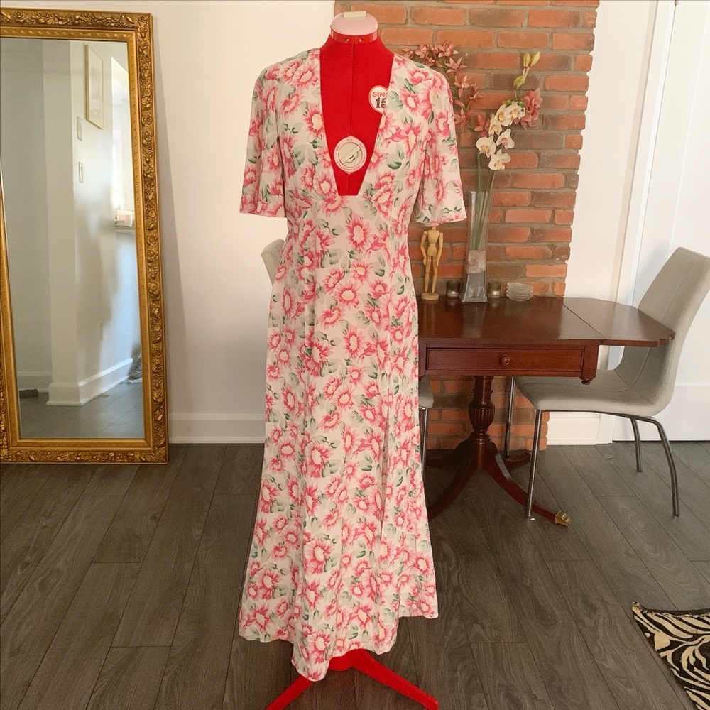 LES RÊVERIES Floral silk maxi dress